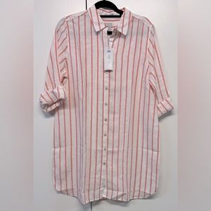 Chico’s Woman’s No-Iron Linen-Blend Maxi Shirt – Petite – 2P = U.S. 12P